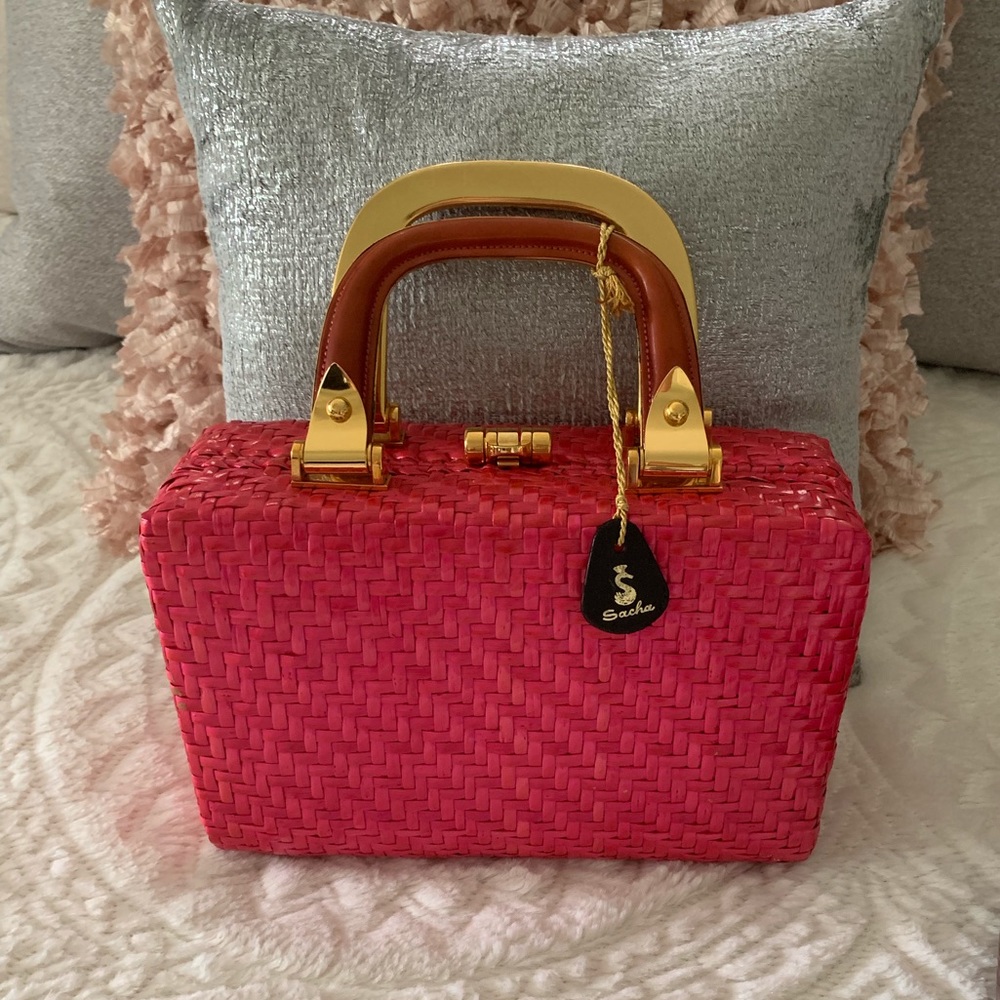 SACHA Italy Vintage 1960’s Pink Wicker Purse | EUC